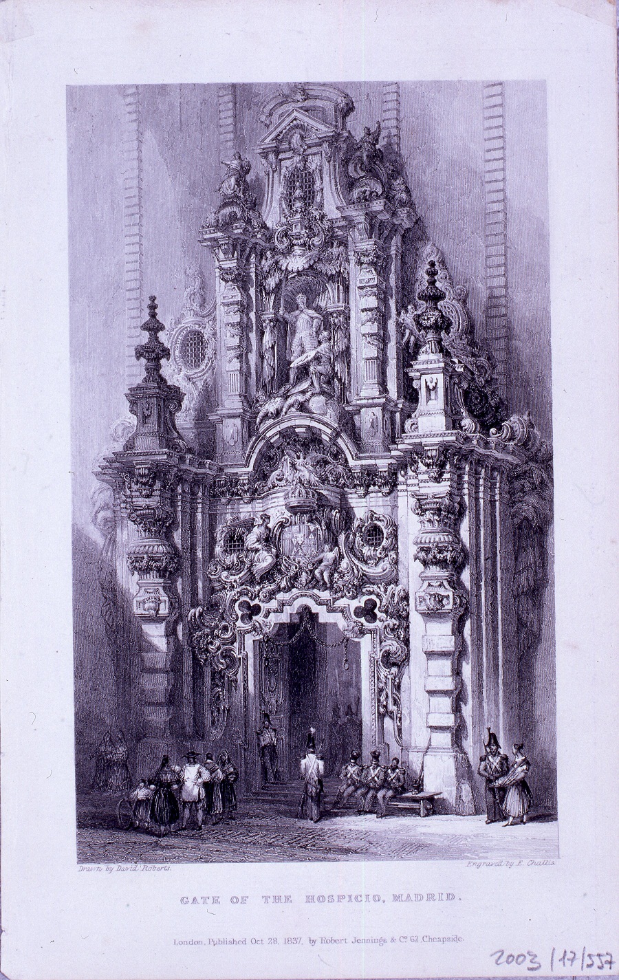 Puerta del Hospicio, grabado de  Charles Ebenezer Challis, 1937